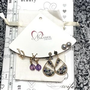 NWOT Handmade Nakamol Earrings 4 Pairs